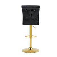 BARHOCKER Schwarz aus PVC mit Kristallknopfdetails - Schwarz, Kunststoff (42/125/55cm) - MIVRAY