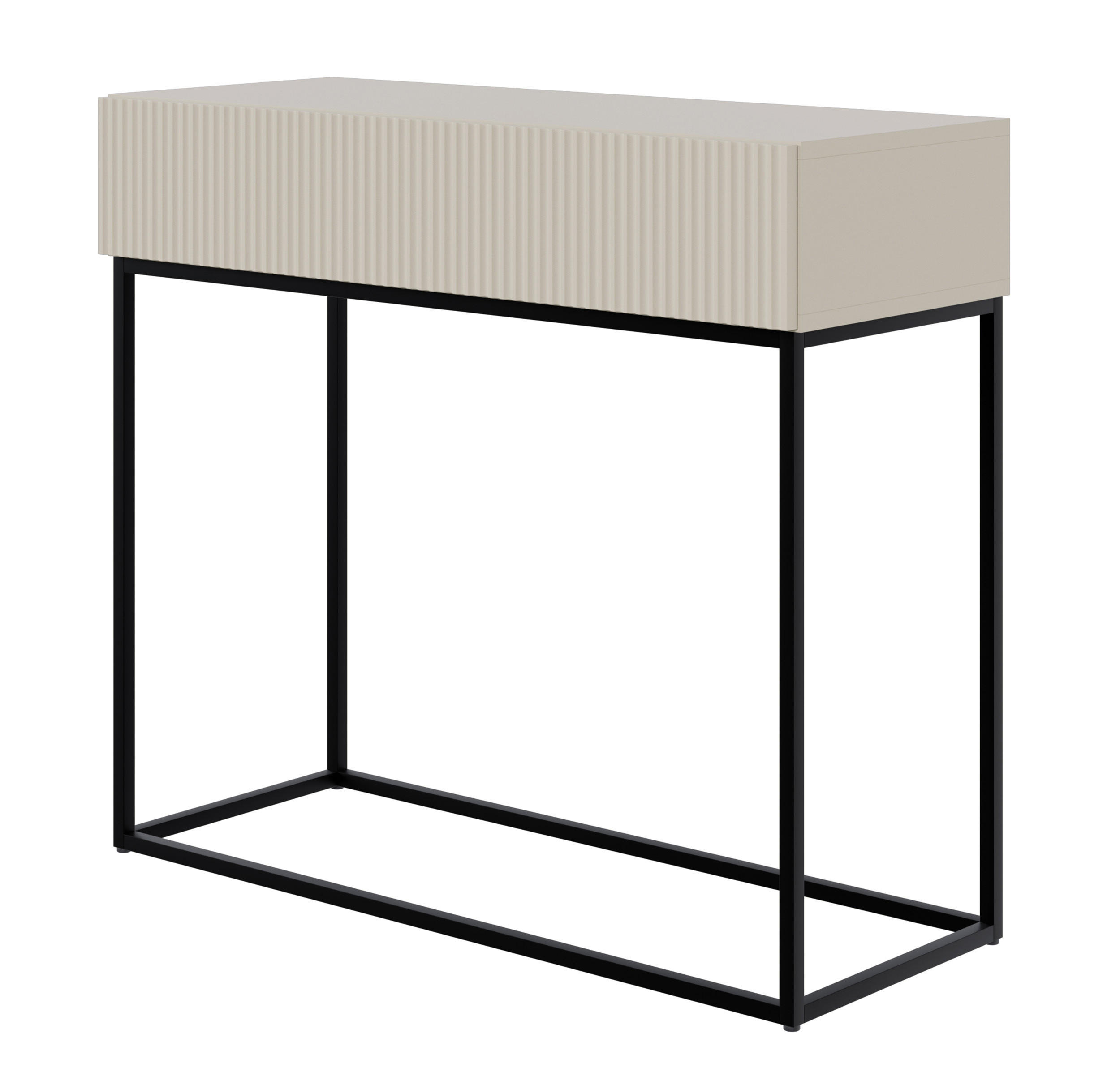 KONSOLENTISCH Veldio Graubeige mit schwarzen Beinen 90 cm - Greige/Schwarz, Holzwerkstoff/Metall (35.6/90/79cm) - Selsey