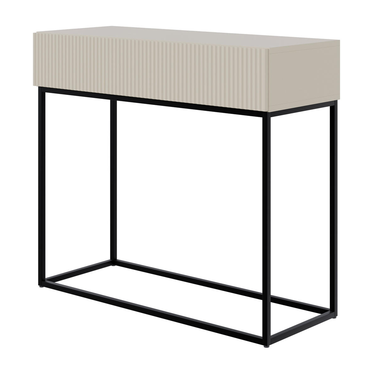 KONSOLENTISCH Veldio Graubeige mit schwarzen Beinen 90 cm - Greige/Schwarz, Holzwerkstoff/Metall (35.6/90/79cm) - Selsey