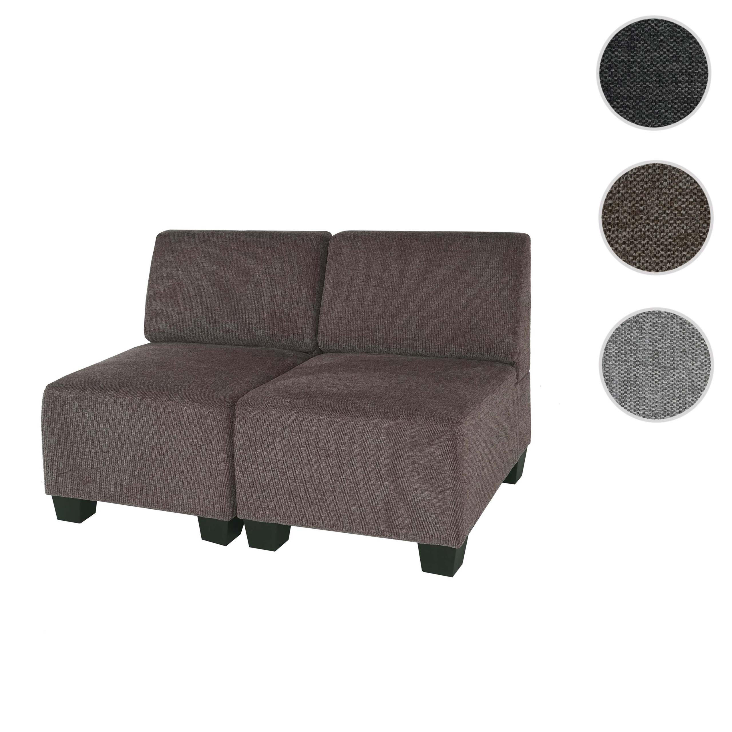 2-SITZER SOFA COUCH MODULAR Braun - Braun, Textil (114/76/72cm) - MCW