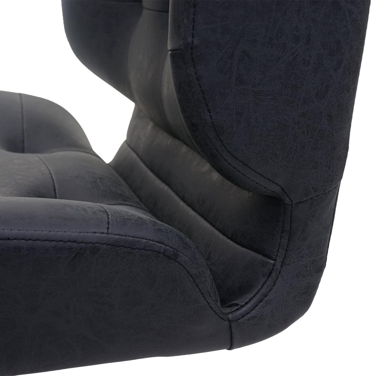 DREHSTUHL HxBxT 87x64x64cm Sitzhöhe 45cm drehbar höhenverstellbar Kunstleder vintage Dunkelgrau Fuß Schwarz - Dunkelgrau, Kunststoff (64/87/64cm) - PROREGAL