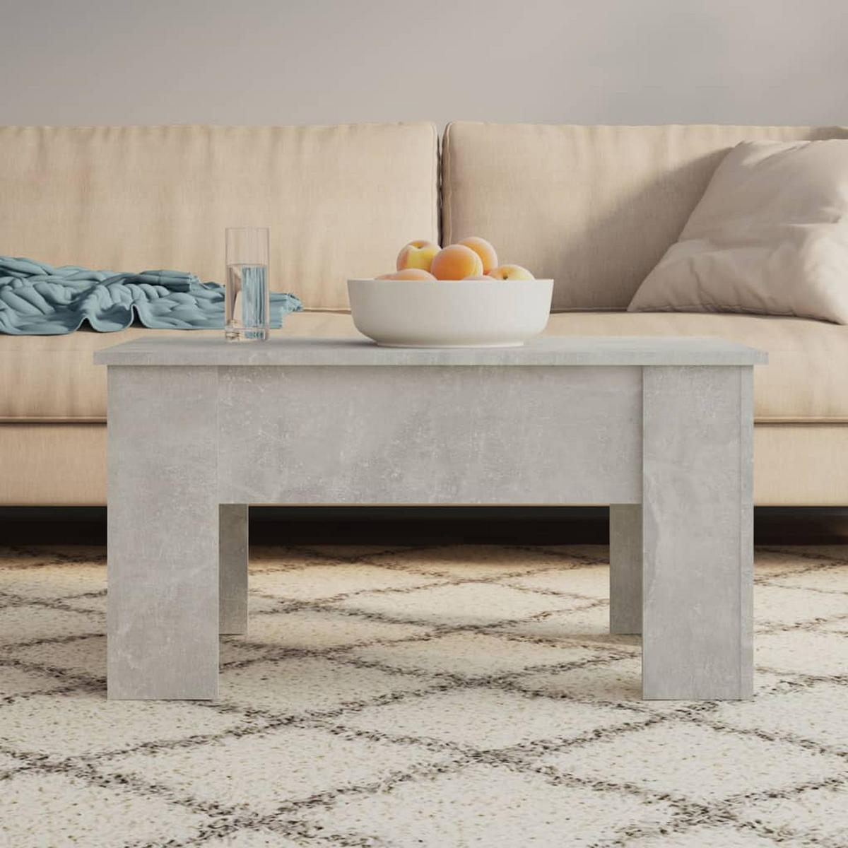 COUCHTISCH Betongrau 79x49x41 cm Holzwerkstoff - Grau, Holzwerkstoff (79/49/41cm) - furnicato