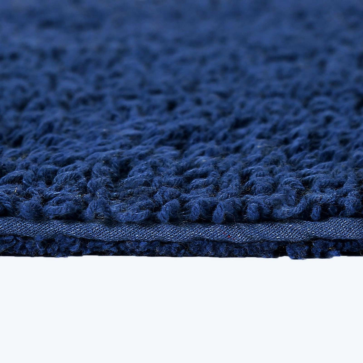BADEMATTE 80 cm rund, 100% Baumwolle, wendbar - Dunkelblau, Textil (80/80cm) - Homescapes