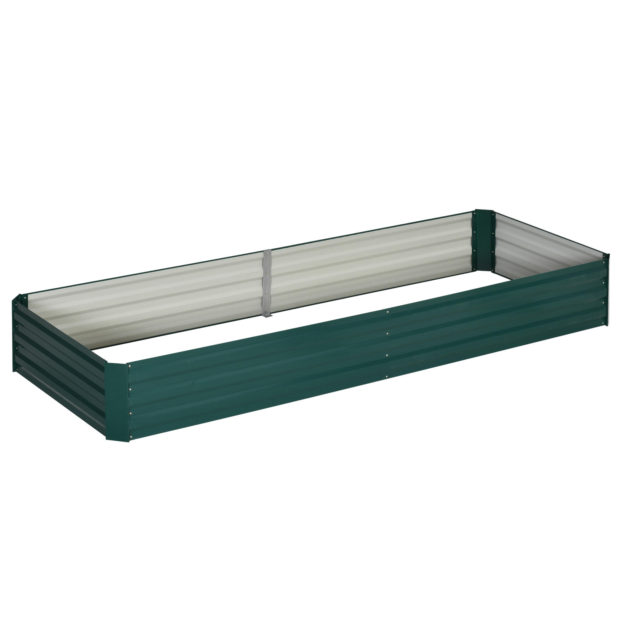 HOCHBEET DE-12111 modular 241/90/30 cm aus Wellblech Dunkelgrün - Grün, Metall (241/30/90.5cm) - ComfortXL