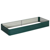 HOCHBEET DE-12111 modular 241/90/30 cm aus Wellblech Dunkelgrün - Grün, Metall (241/30/90.5cm) - ComfortXL
