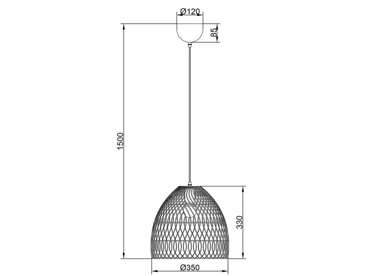 HÄNGELEUCHTE Korbgeflecht aus Rattan, Ø35cm - Schwarz/Naturfarben, Naturmaterialien/Metall (35/35/150cm) - meineWunschleuchte