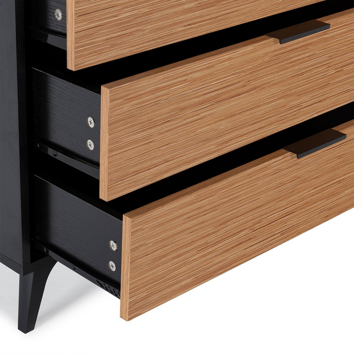 KOMMODE Denis 80/80/40 Schwarz/Holzfarbe - Schwarz, Holzwerkstoff (80/80/40cm)
