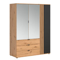 SCHRANK 3 Türen Ezra Holz - Braun, Holzwerkstoff (150.5/195.5/56cm) - Petits-meubles