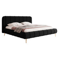 POLSTERBETT Slim XI mit Füße - Goldfarben/Schwarz, Holz/Holzwerkstoff (180/200cm) - MIRJAN24