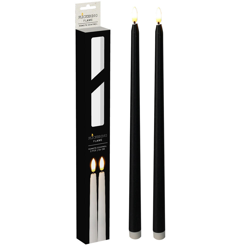 LED-KERZE Basic Schwarz 5.2/3.5/43.5 cm Kunstoff - Schwarz, Kunststoff (5.2/3.5/43.5cm) - Mondex