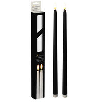 LED-KERZE Basic Schwarz 5.2/3.5/43.5 cm Kunstoff - Schwarz, Kunststoff (5.2/3.5/43.5cm) - Mondex