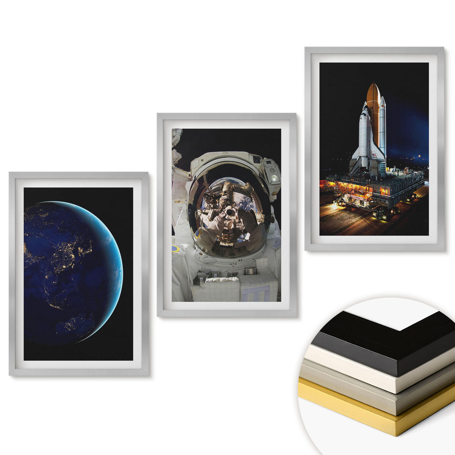 ArtPrintCave Wandbilder Silber 40x60 cm
