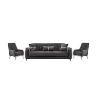 SITZGARNITUR Pasadena, Grau Stellvariante 3+1+1 - Grau, Holzwerkstoff/Kunststoff (240/90/98cm)