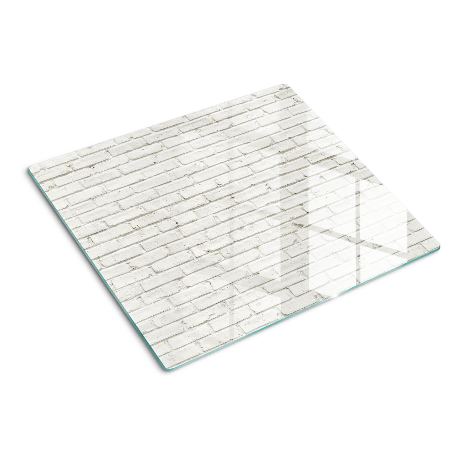 GLASPLATTE 60x52 cm Ziegelmauer - Weiß, Glas (60/0.4/52cm) - TULUP
