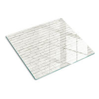 GLASPLATTE 60x52 cm Ziegelmauer - Weiß, Glas (60/0.4/52cm) - TULUP