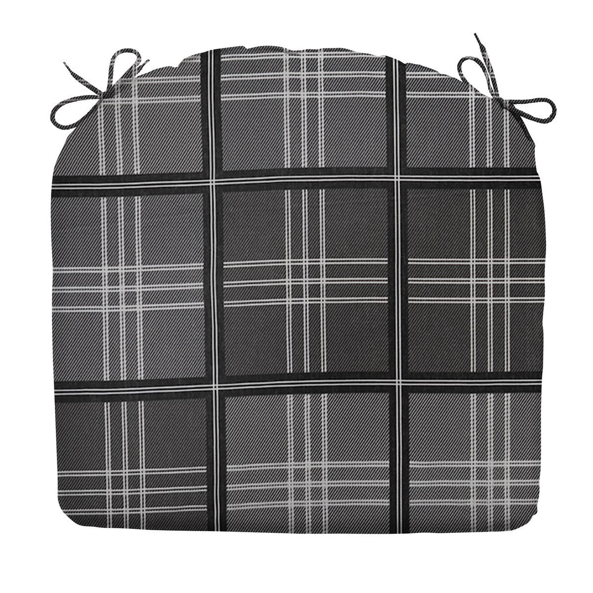 SITZKISSEN Patchy 46/48 cm 4er-Set - Grau, Textil (48/4/46cm) - Madison