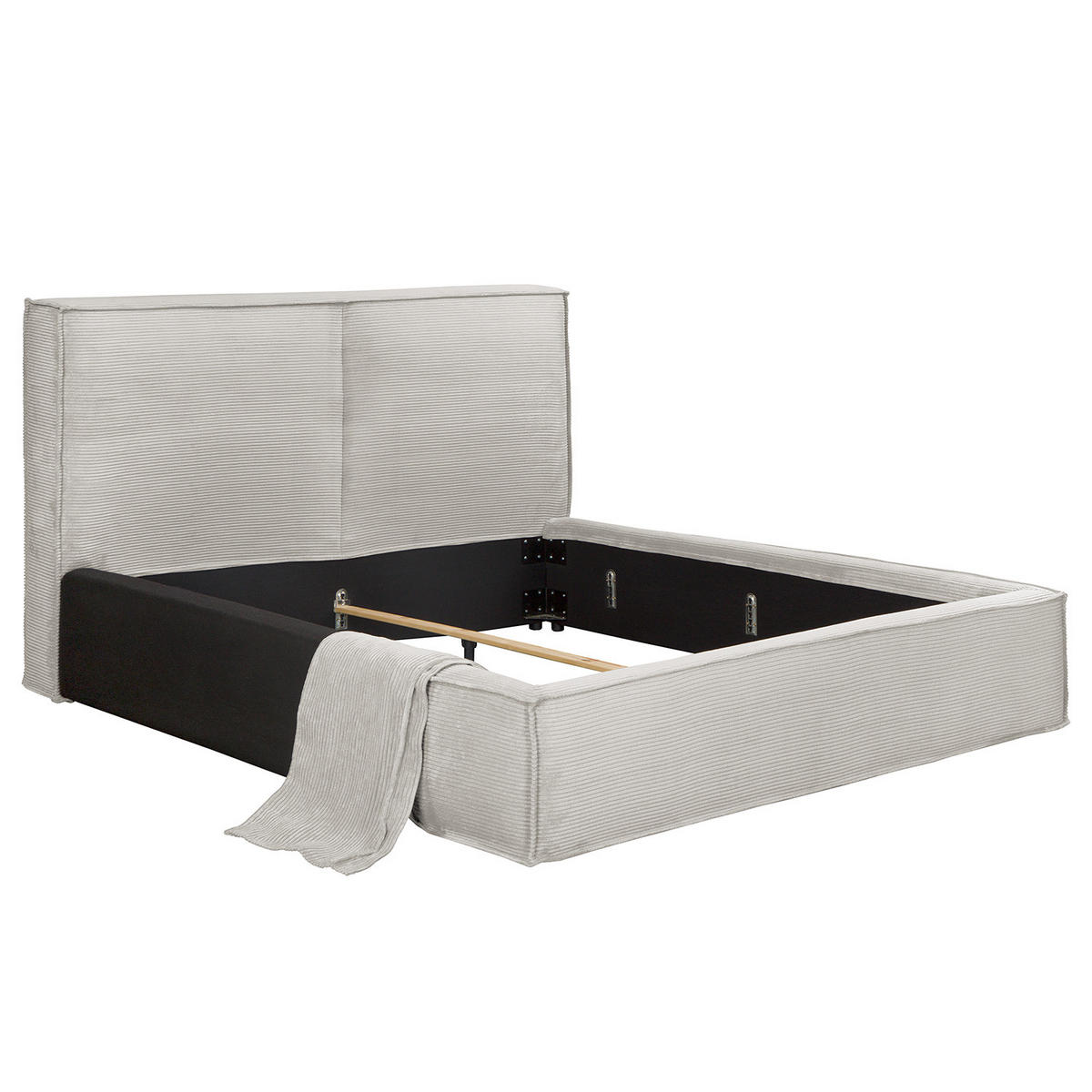 WECHSELBEZUG für Polsterbett - Hellgrau, Textil (140/200cm) - home24