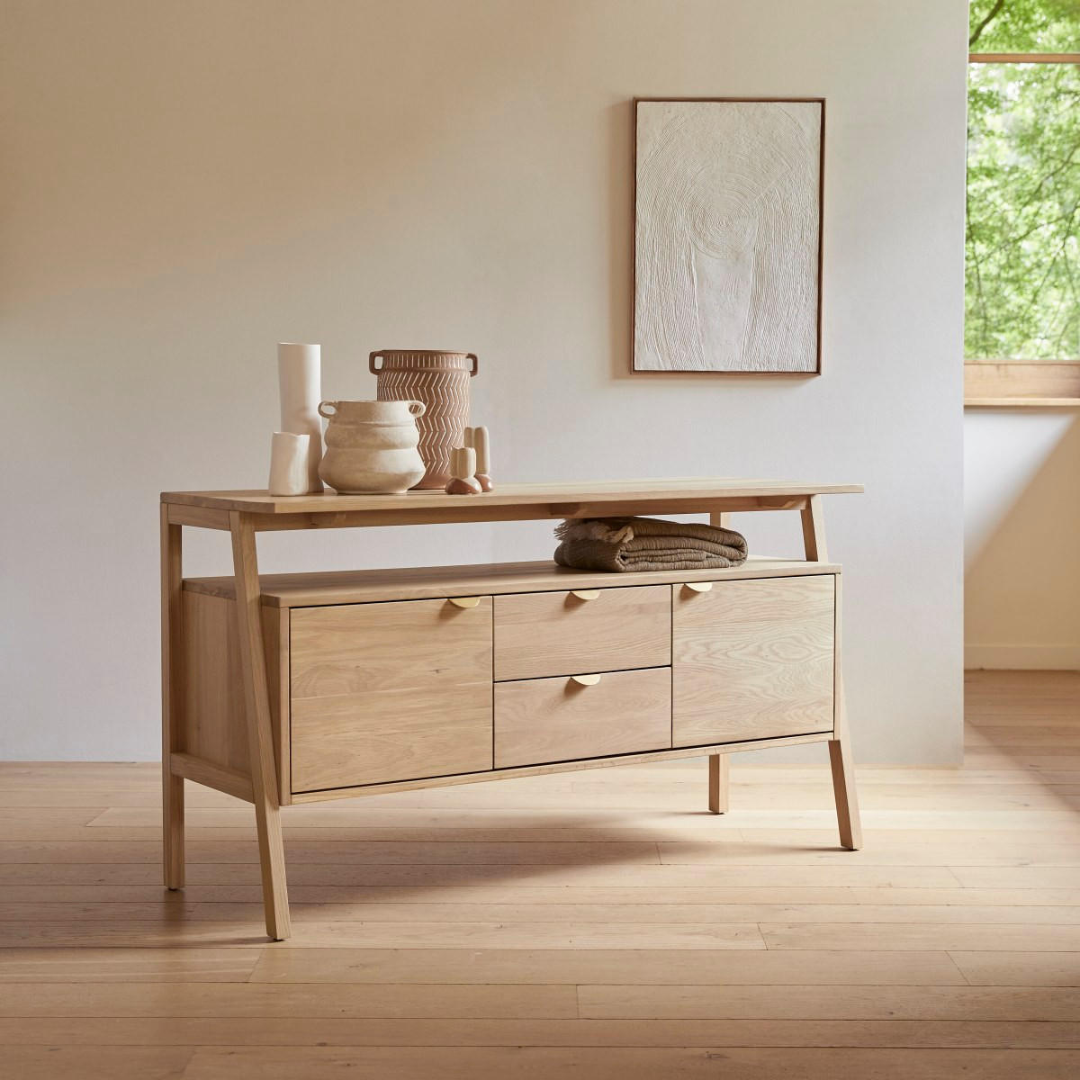 SIDEBOARD Pola Natur aus Eiche - Naturfarben, Holz (140/78/50cm) - Tikamoon