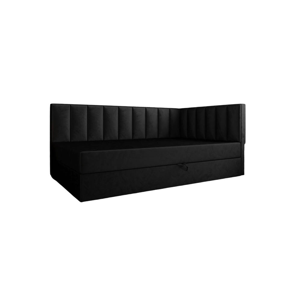BOXBETT Adelle rechts oder links Schwarz 90x210 cm Rechts - Schwarz, Textil (90/210cm) - B&B Home
