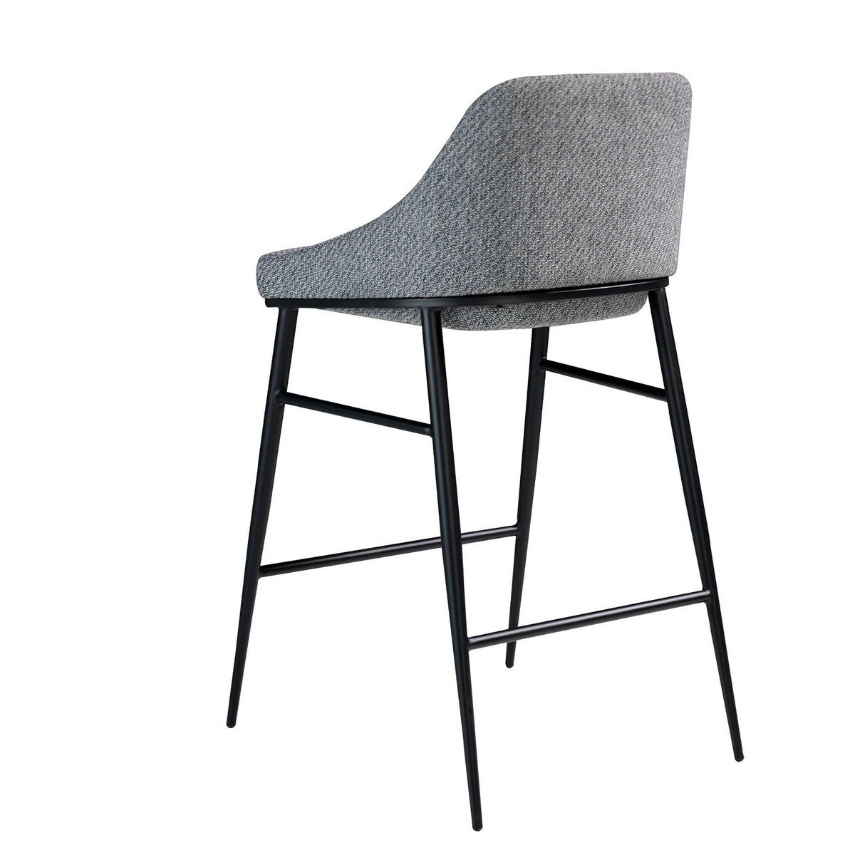 HOCKER aus grauem Stoff - Schwarz/Grau, Textil/Metall (49/90/53cm) - ANGEL CERDA