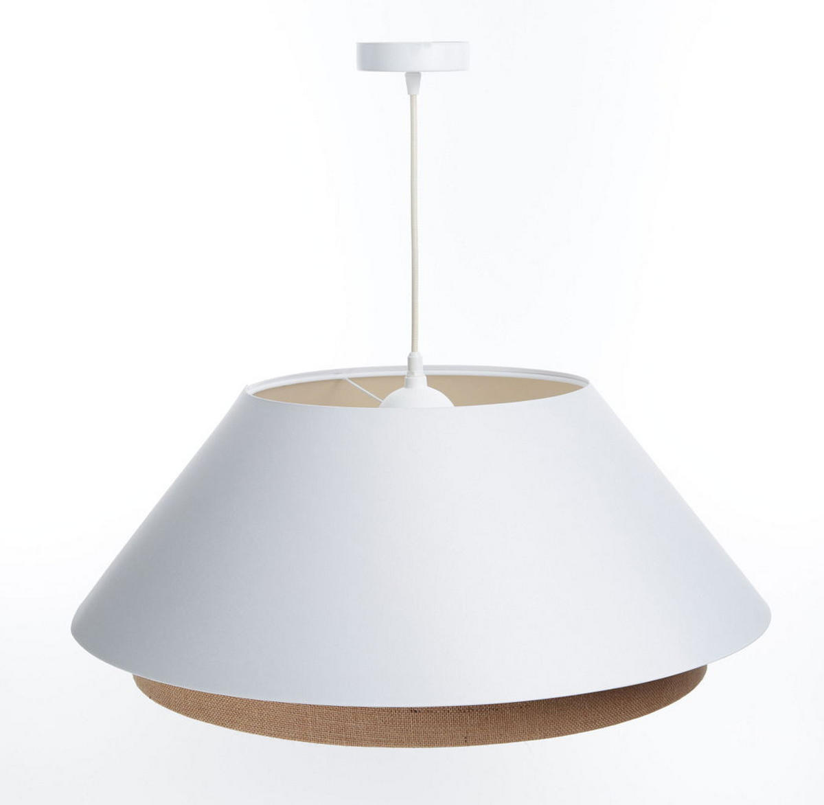 HÄNGELEUCHTE Weiß 60/25 cm - Beige/Weiß, Kunststoff (60/1.3/25cm) - ONZENO