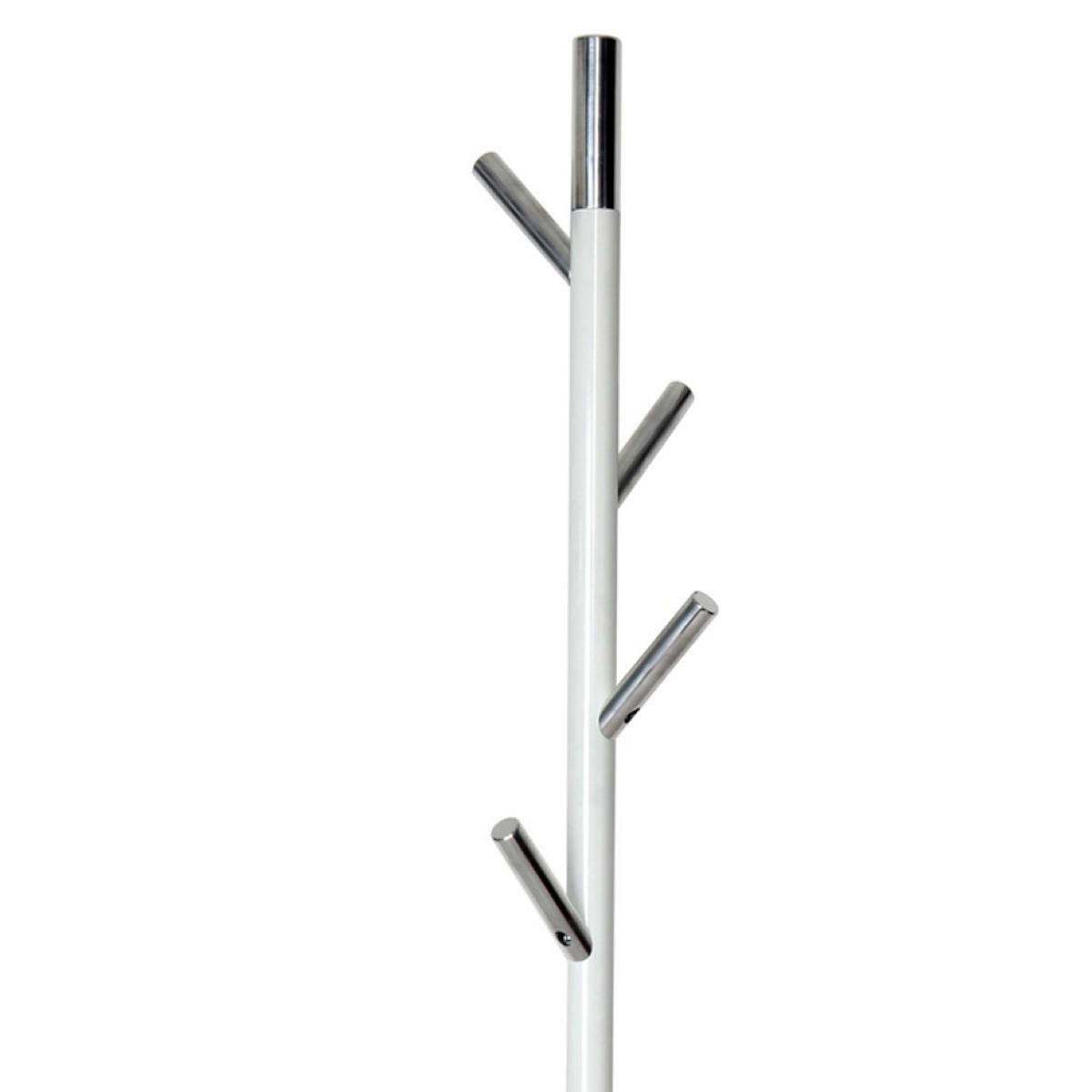 GARDEROBE Mit 4 Aluminiumhaken Höhe 180 cm Weiß & Haken Verchromt - Weiß, Metall (48/180/48cm) - PROREGAL