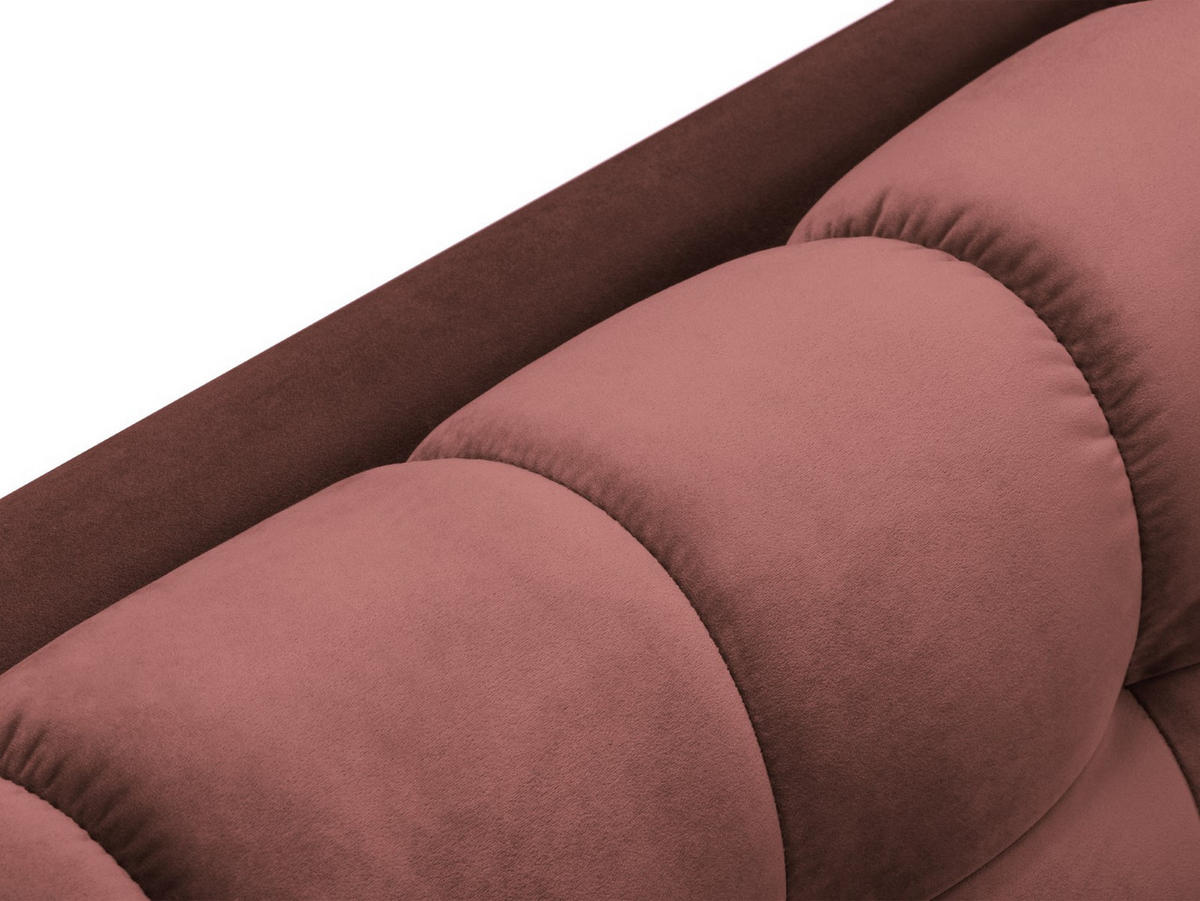 CHAISELONGUE links Mamaia aus Samt rosa - Pink, Textil (102/75/185cm) - Micadoni