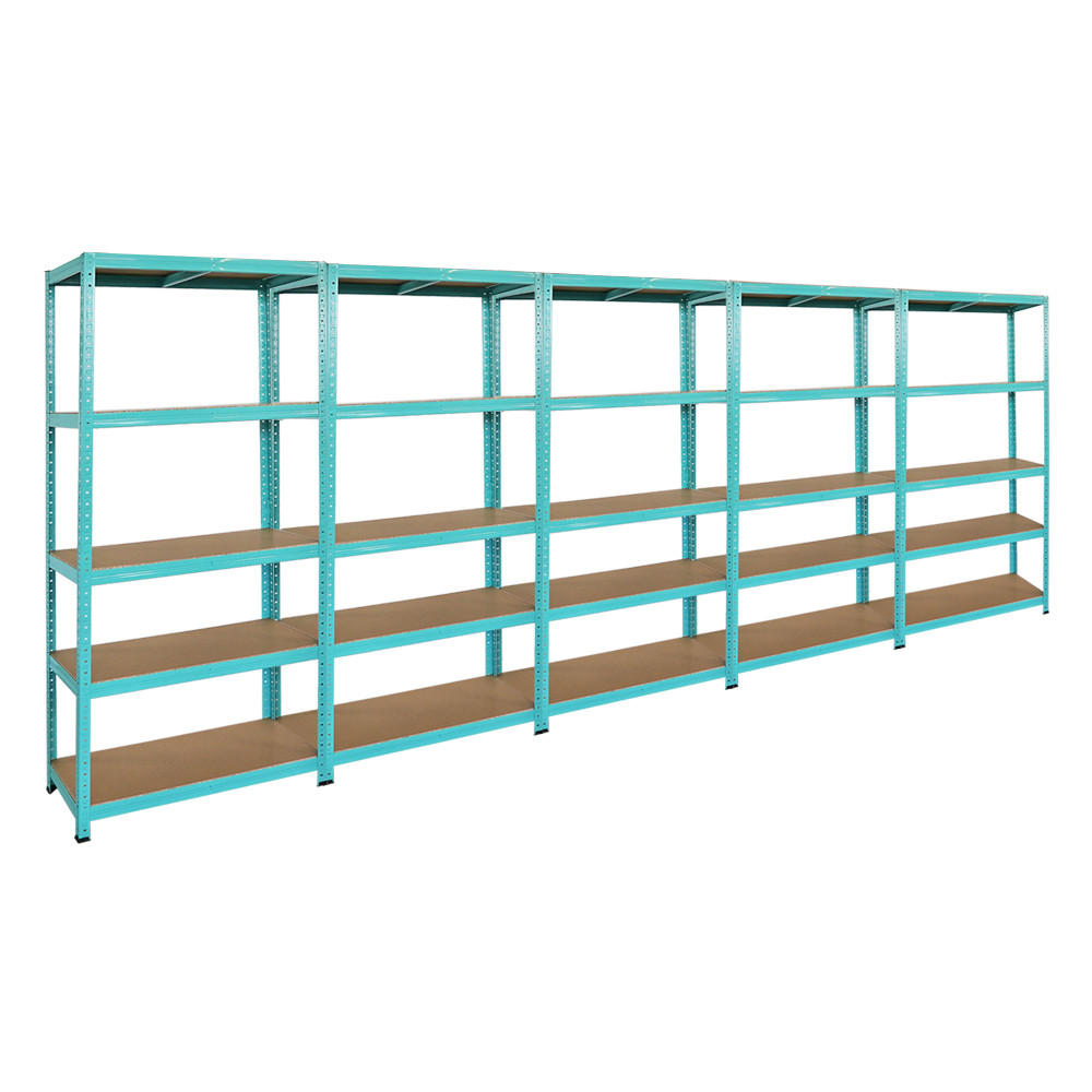 SCHWERLASTREGAL 5er GREEN HULK Set, HxBxT 180x90x40cm, Fachlast 175kg, 5 Ebenen, Grün - Grün, Metall (450/180/40cm) - PROREGAL