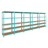 WOHNREGAL 5er GREEN HULK Set, HxBxT 180x90x40cm, Fachlast 175kg, 5 Ebenen, Grün - Grün, Metall (450/180/40cm) - BERLINLODGE