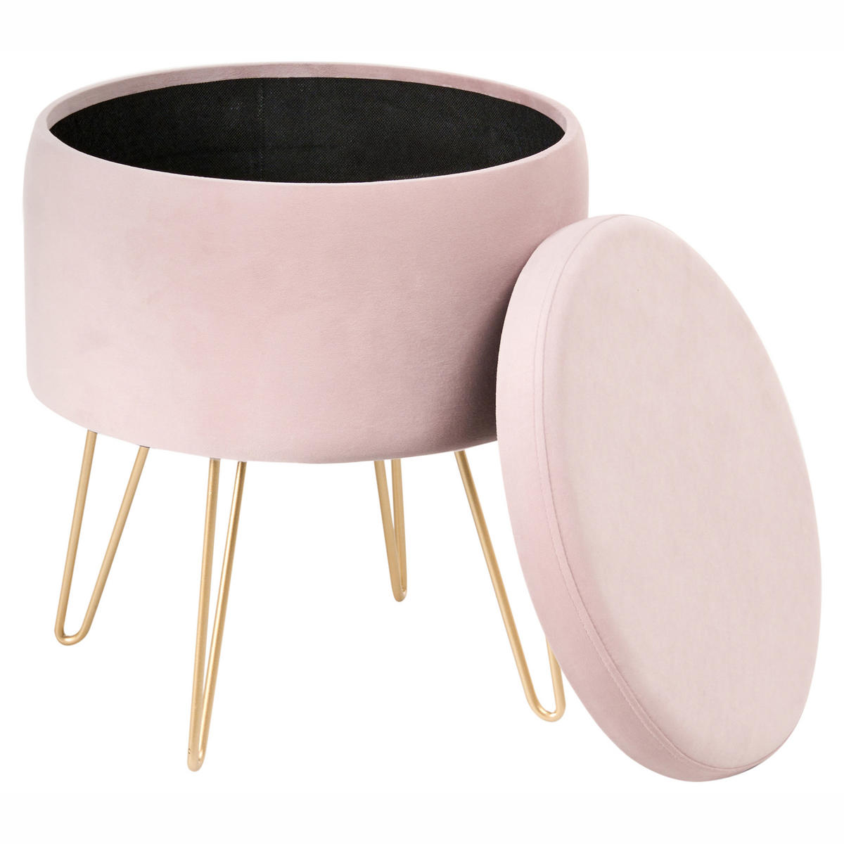 POUF Pastellrosa Silas - Pink, Textil (42/44/42cm) - Beliani