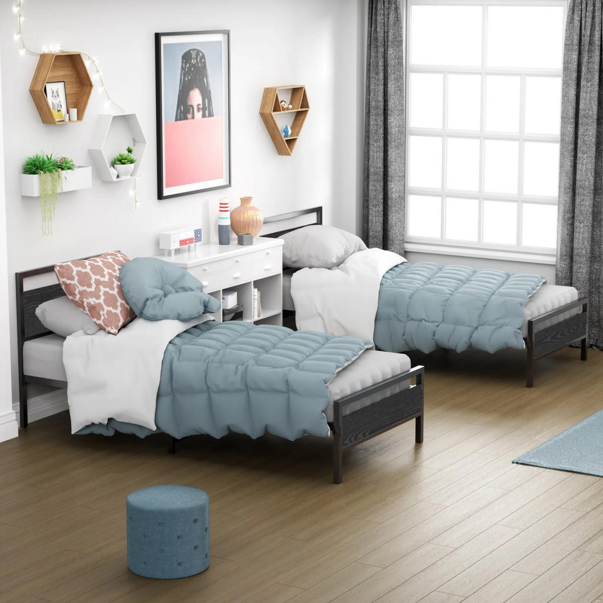 BETT 90/200 cm Schwarz Bettgestell aus Metall im Vintage-Design - Schwarz, Metall (90/200cm) - OKWISH