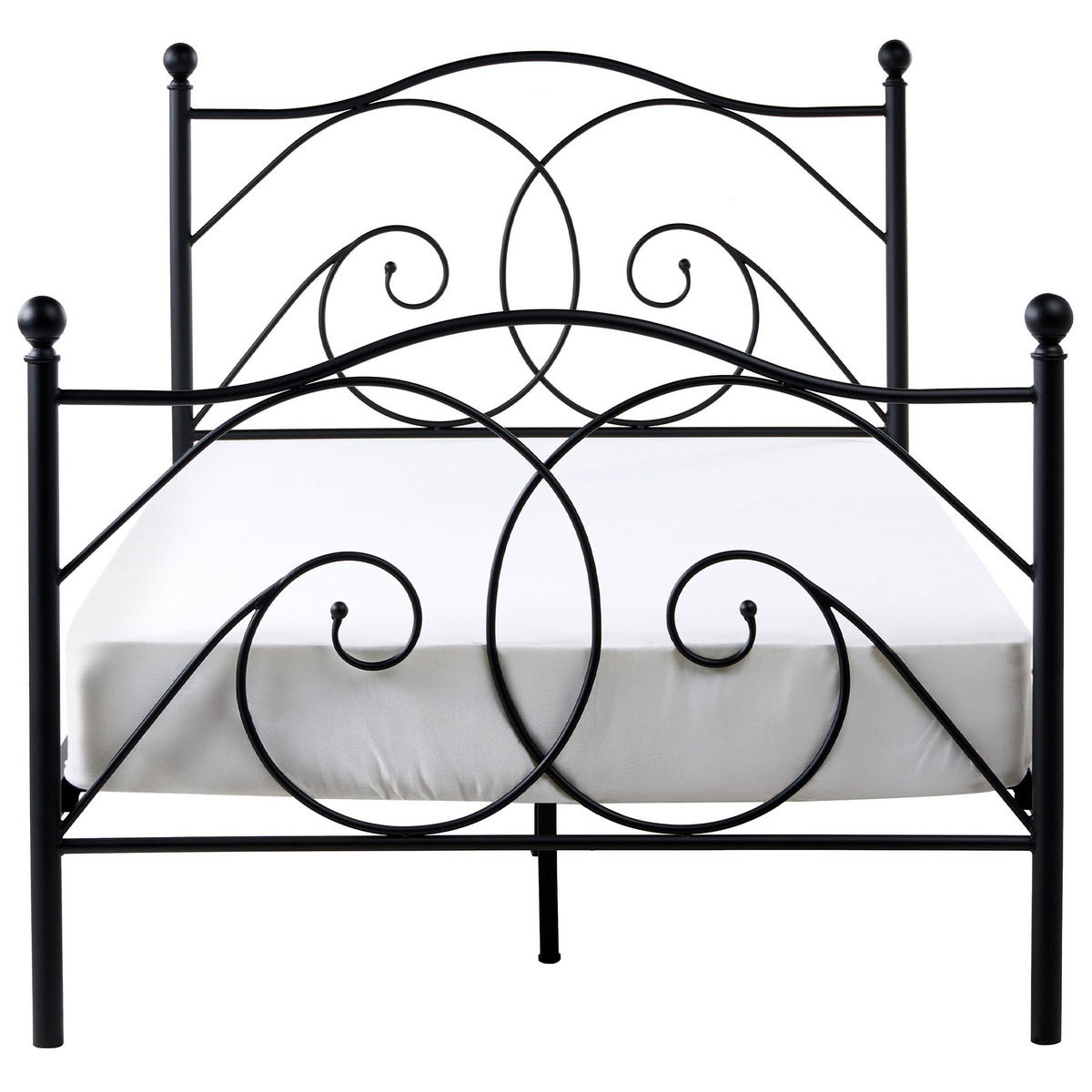 BETT mit Lattenrost 120/200 cm Schwarz Dinard - Schwarz, Metall (120/200cm) - Beliani