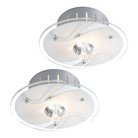 DECKENLEUCHTE Spiegelglas Weiß 2er Set - Weiß, Glas (18/18/11cm)