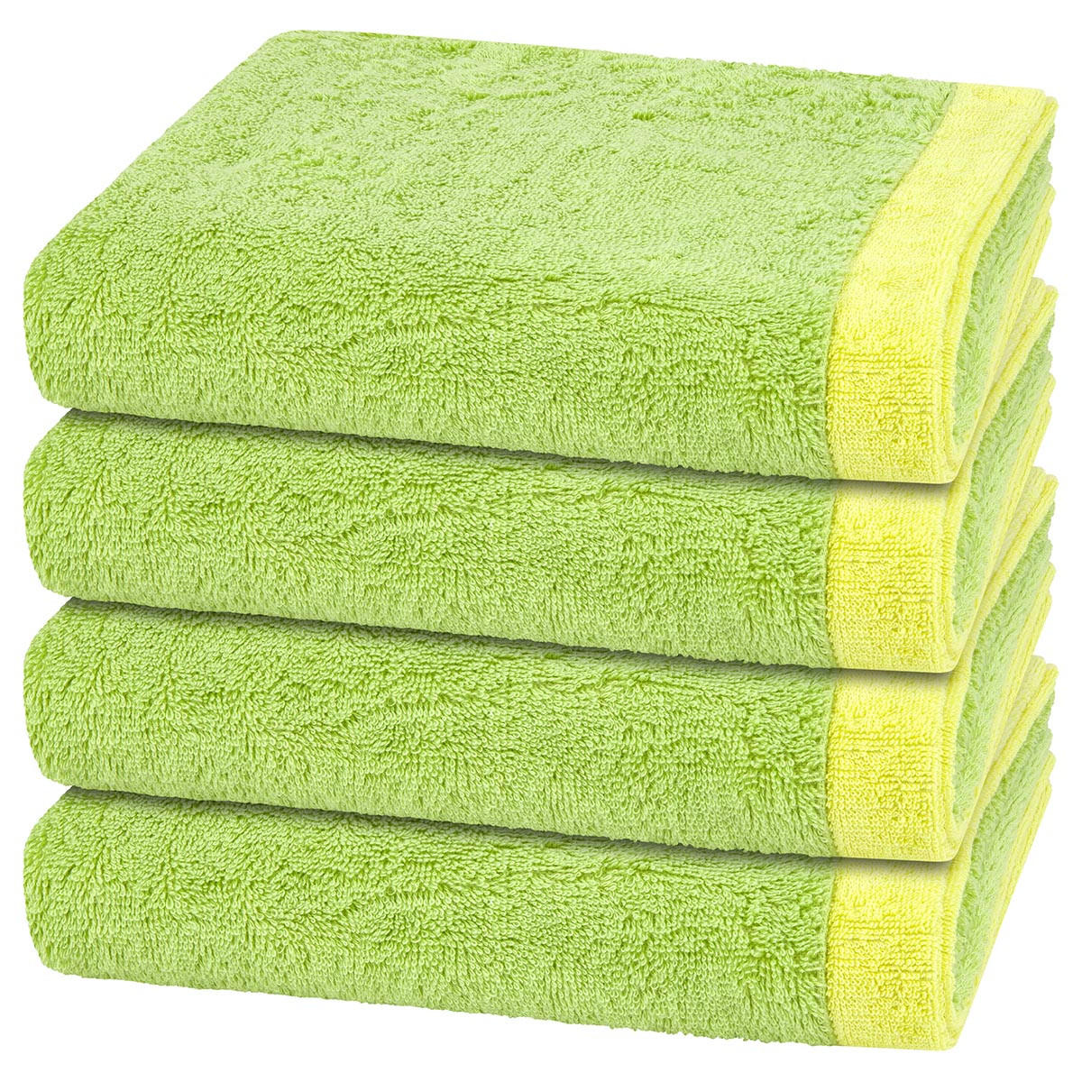 HANDTUCH Lifestyle Splash 4er-Set - Grün, Textil (50/100cm) - Cawö