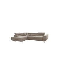 ECKSOFA FALIO L-Form Mit Schlaffunktion Im Modernen Stil Für Das Wohn Und Schlafzimmer KaltesBeige Links - Cappuccino, Holz/Textil (202/275cm) - Kaiser Möbel