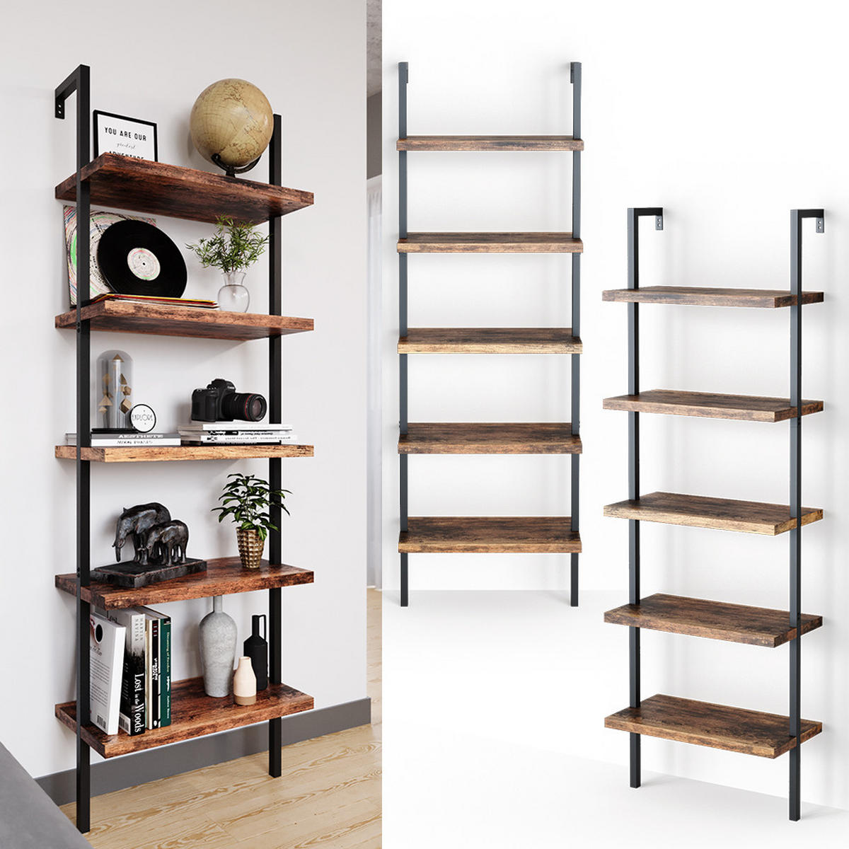 BÜCHERREGAL Ava Antikholz 60 x 183 cm - Eichefarben, Holzwerkstoff (60/183/30cm) - Vicco