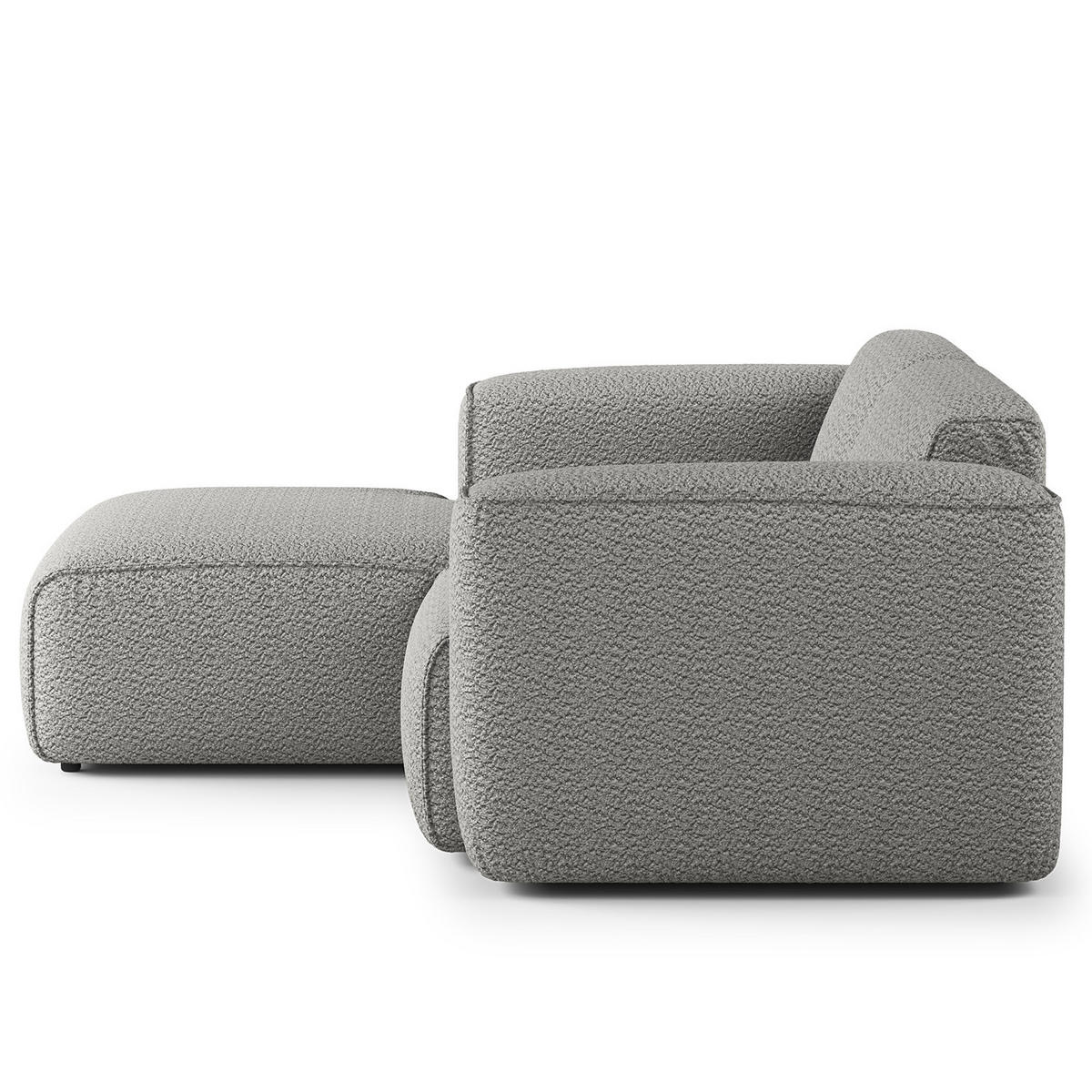 ECKSOFA mit XL-Longchair - Schwarz/Grau, Kunststoff/Textil (260/171cm) - home24