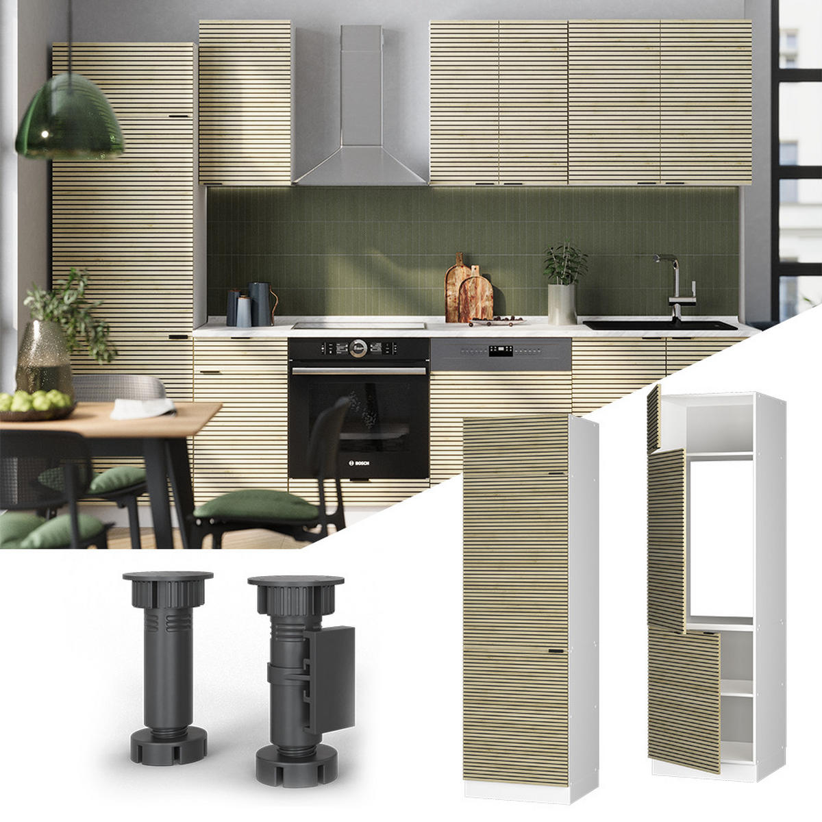 SKŘÍŇKA NA LEDNICI Fame-Line Dubový panel - bílá/barva dubu, kompozitní dřevo (60/206.8/58.1cm) - Vicco