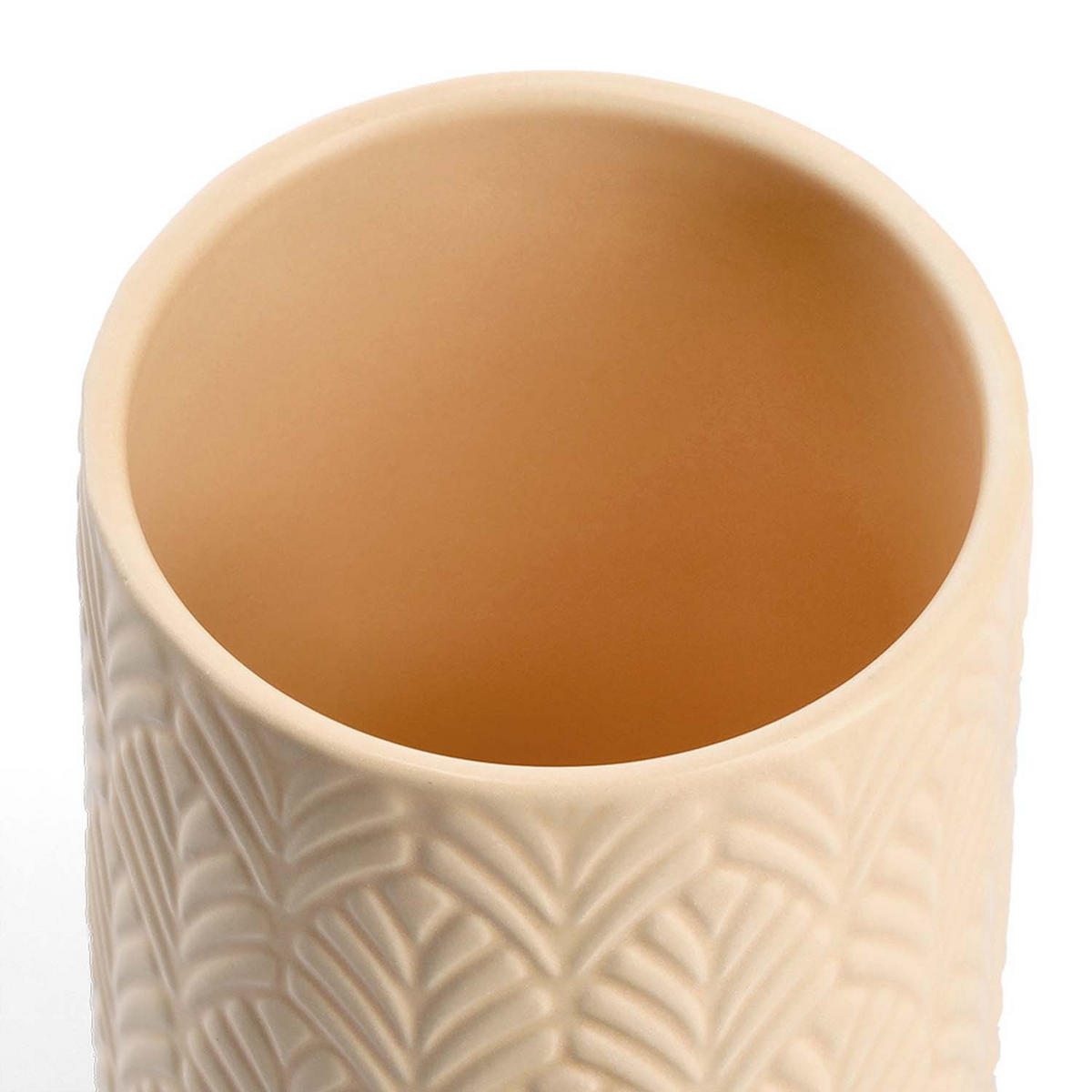 VORRATSDOSE 6 Stück Keramik mit Bambusdeckel, apricot - 720ml, Ø 10cm - Creme, Keramik (10/15/10cm) - Zeller Present
