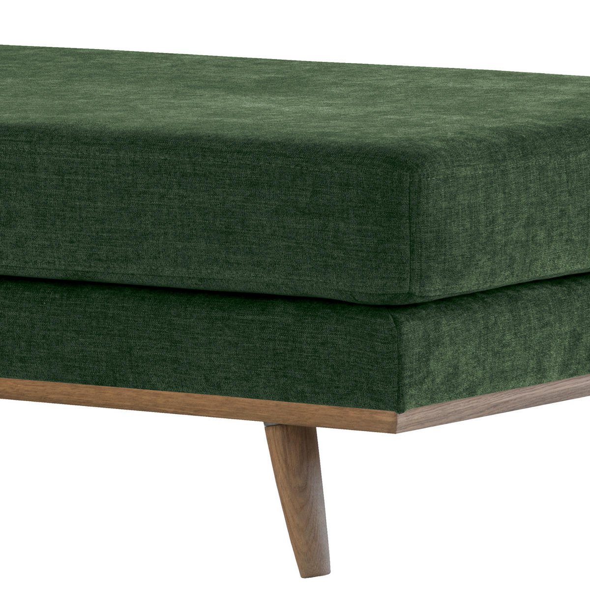 HOCKERBANK - Dunkelgrün/Eichefarben, Eichenholz/Textil (180/43/81cm) - home24