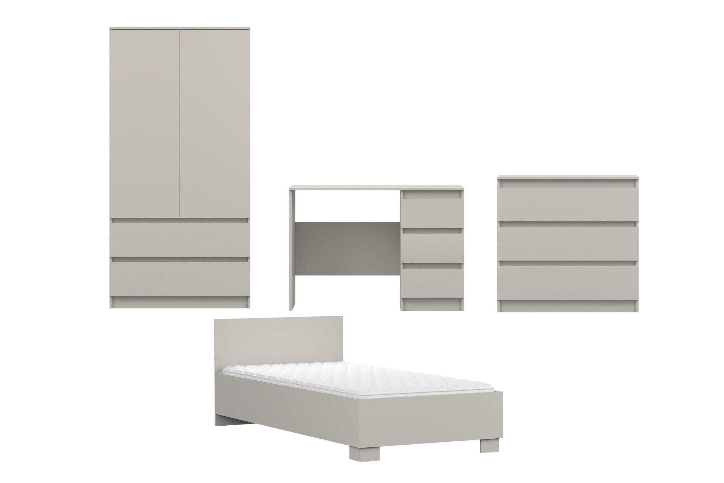 JUGENDZIMMER-SET SIMO F 4-teilig in Kaschmir - Kaschmir, Holzwerkstoff (384/180/96cm) - Deine Möbel 24