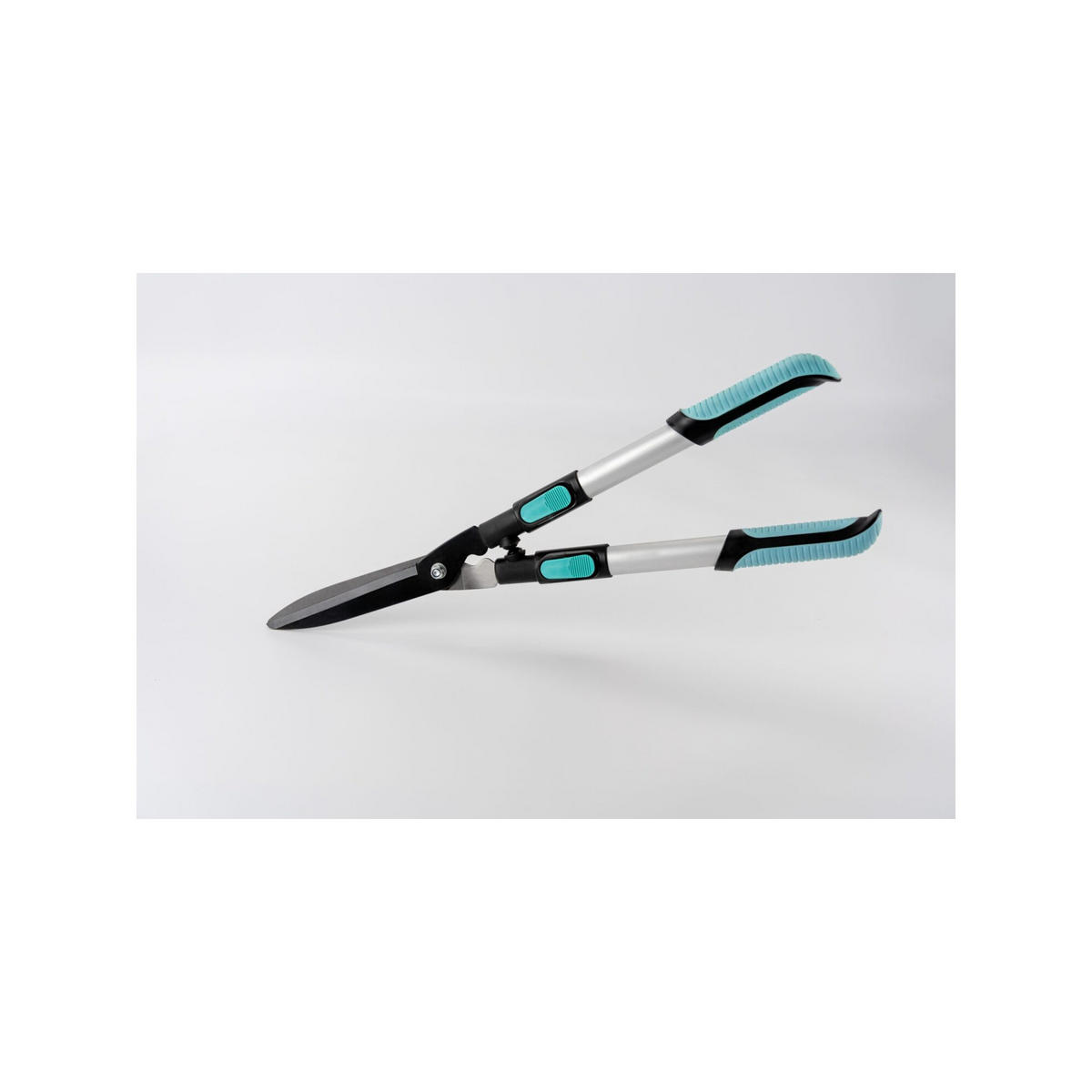 HECKENSCHERE mit gerader Klinge - Suan - Teleskopstiel - Abmessungen: 62-80 x 19-25 x 3 cm - Schwarz, Metall (25/3/80cm) - SUAN