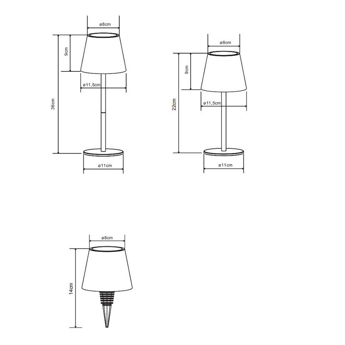 LED TISCHLAMPE Vannie I orange - Orange, Metall (11.5/11.5/36cm) - Globo Lighting