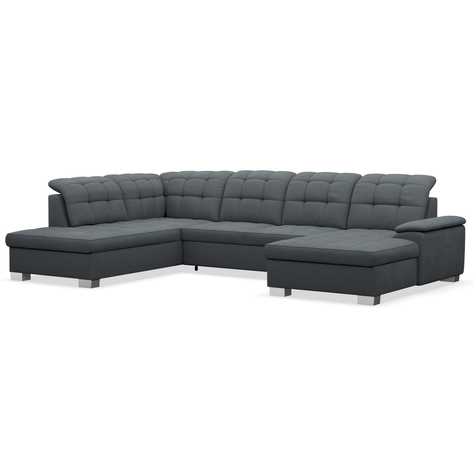 WOHNLANDSCHAFT Jamaal Dunkelgrau rechtsseitig - Dunkelgrau/Schwarz, Textil (330/106/212cm) - Selsey