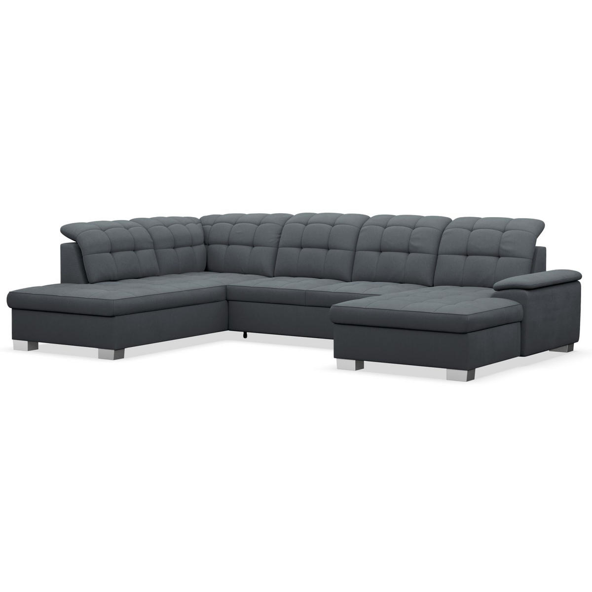 WOHNLANDSCHAFT Jamaal Dunkelgrau rechtsseitig - Dunkelgrau/Schwarz, Textil (330/106/212cm) - Selsey