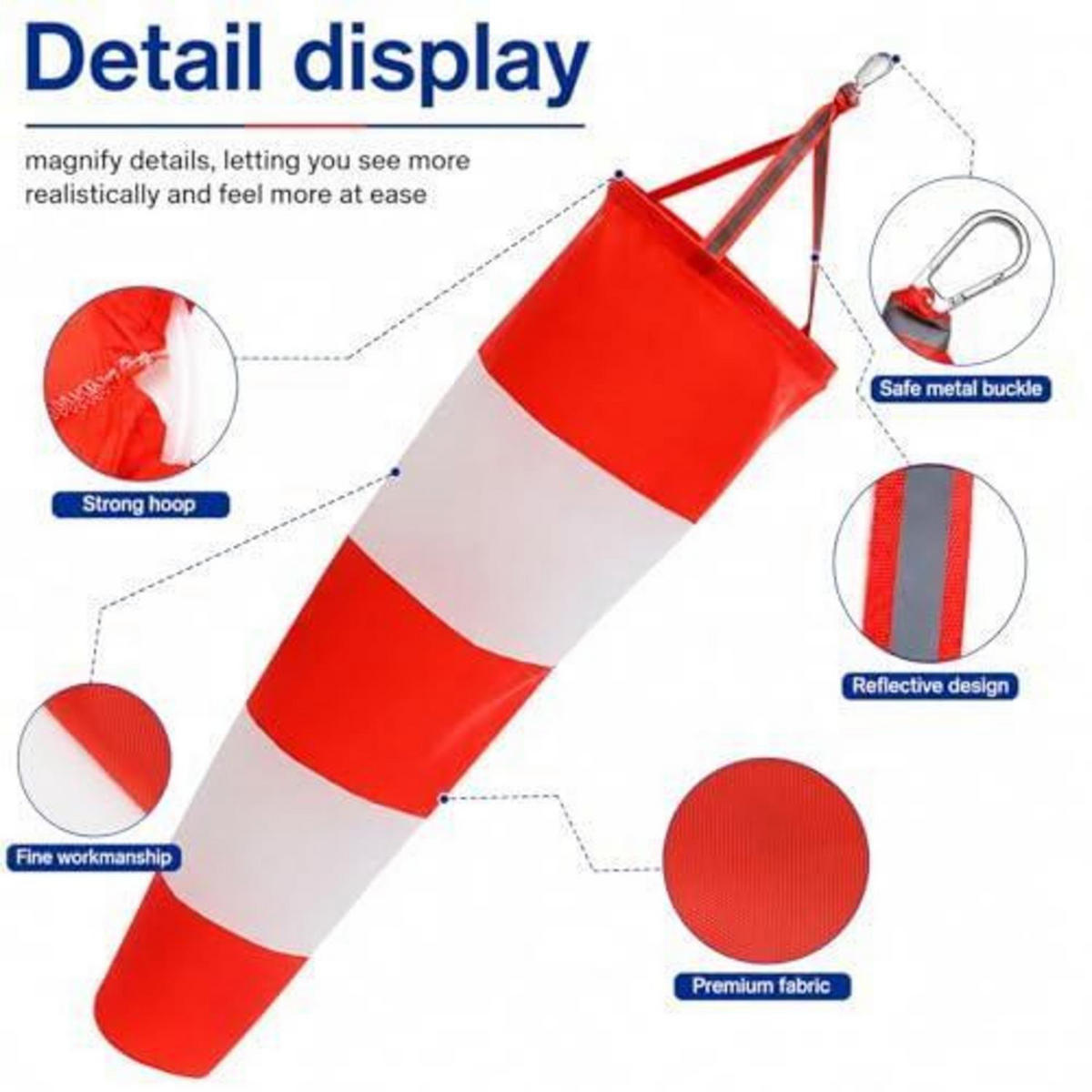 WINDSACK 2-teiliges Set 80 cm rot-weiß - Multicolor, Textil (80/25/12cm)