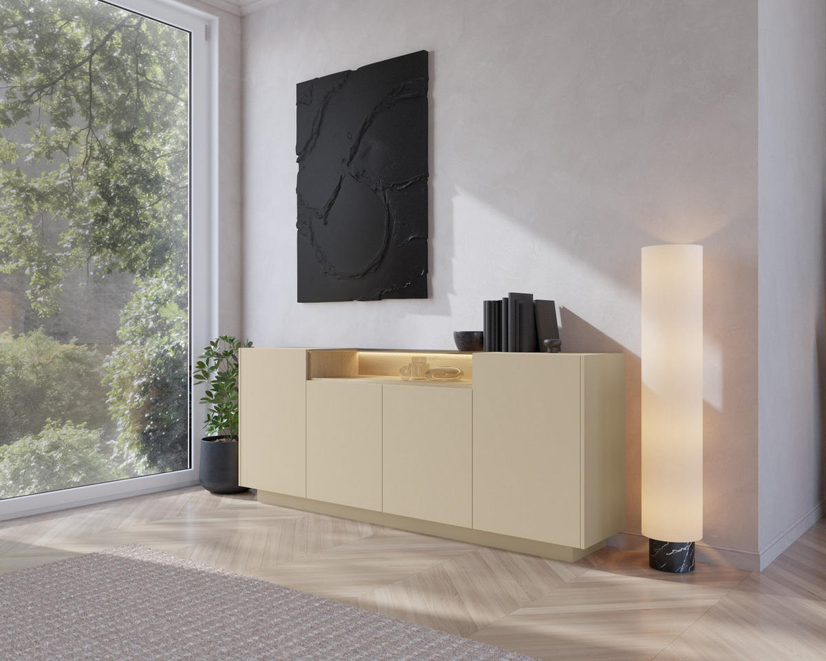 KOMMODE: Kakao + Cremona-Eiche, 203 x 83 x 39,5 cm - Braun, Holzwerkstoff (203/83/39.5cm) - 3XE LIVING