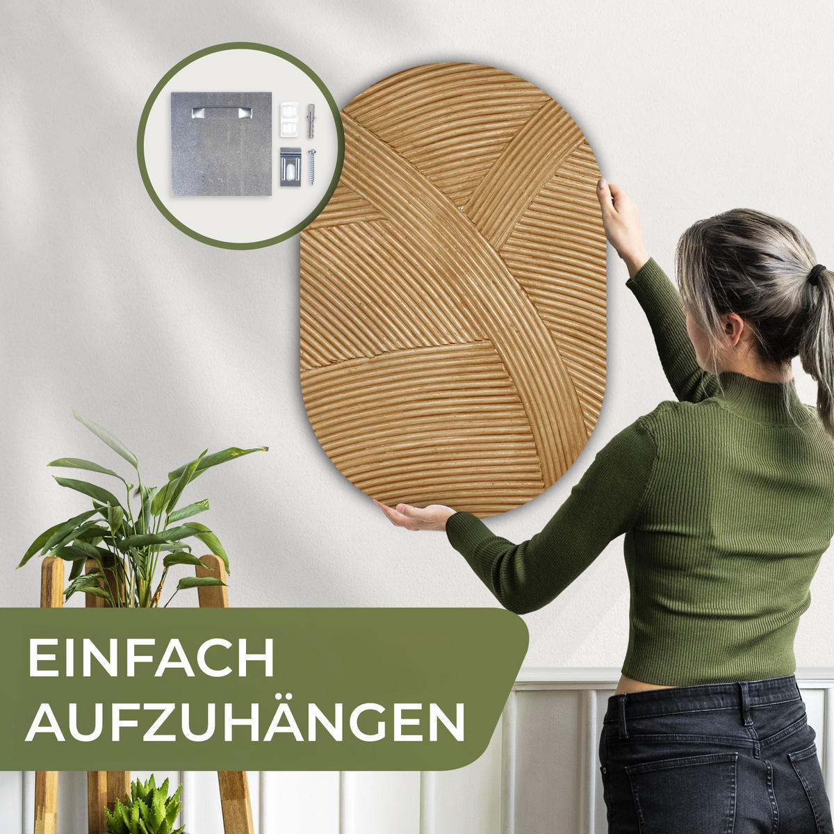 WANDBILD Struktur - Natur - Kunst - Rattan 60x90 cm - Naturfarben, Kunststoff (60/90cm) - MuchoWow
