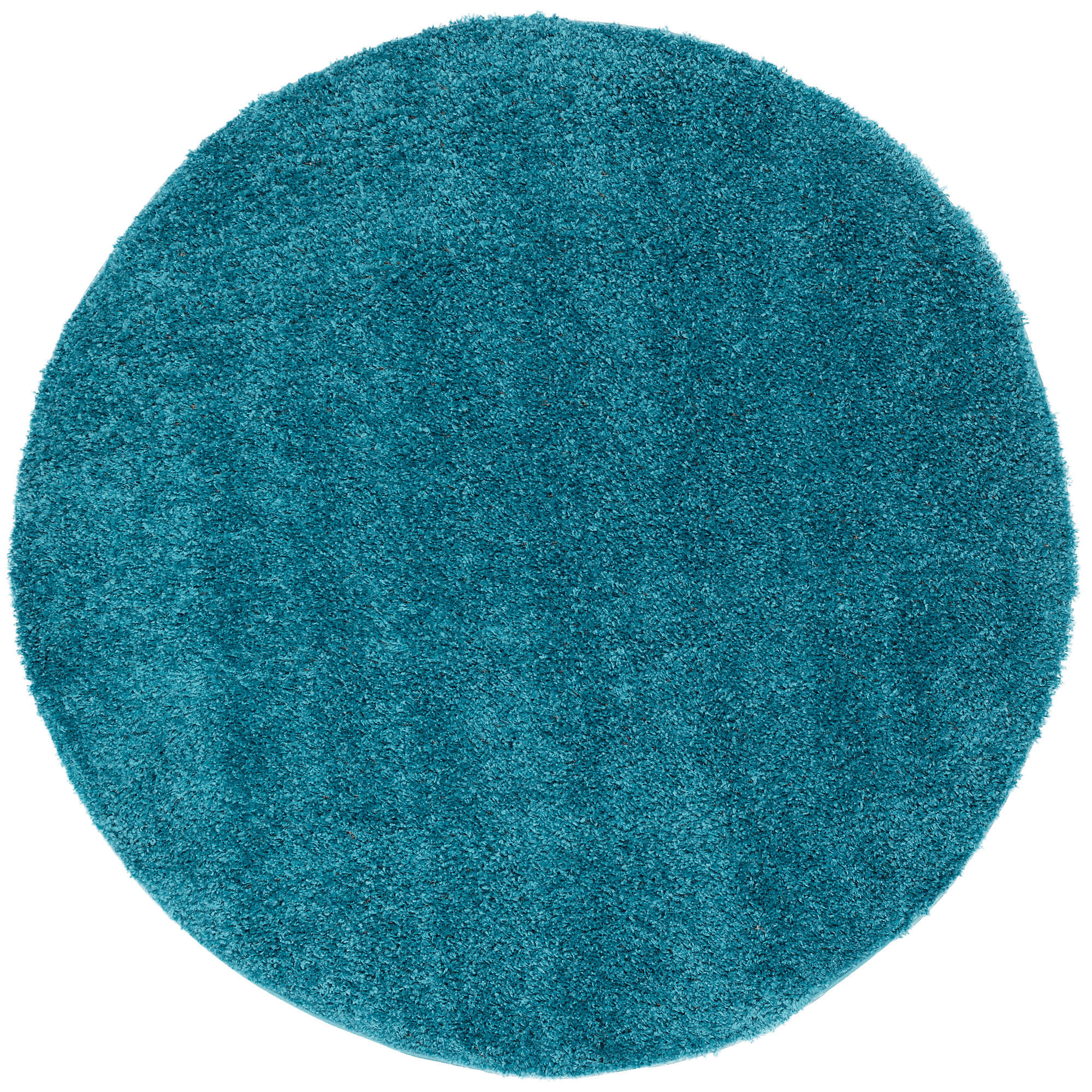 HOCHFLOR LANGFLOR SHAGGY TEPPICH FLUFFY RUND - Türkis, Textil (200/200cm) - Pergamon