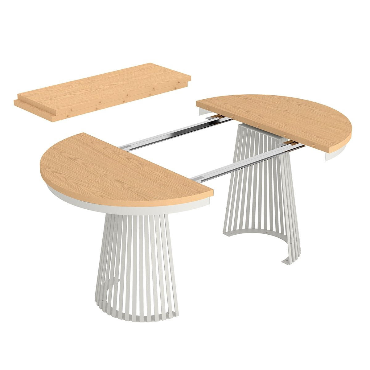 ESSTISCH TRAVIS Ausziehbar 100 - 180 / 100 x 76,6 cm - Eichefarben/Weiß, Holz (100/100/76.6cm) - MASSENO